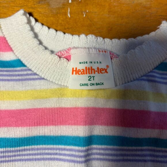 Health-tex Vintage Rainbow Made in USA 2T Stripped Long Sleeve - Picture 2 of 4
